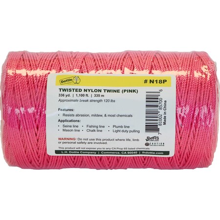 Dottie L.H. Dottie 1100' Pink Twisted Nylon Twine N18P